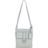 Ladies Light Grey Leather Cross Body Bag