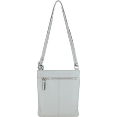 Ladies Light Grey Leather Cross Body Bag