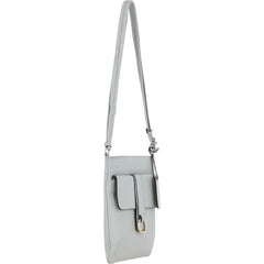 Ladies Light Grey Leather Cross Body Bag