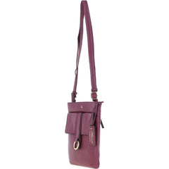 Ladies Wine Leather Cross Body Bag