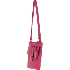 Ladies Hot Pink Leather Cross Body Bag