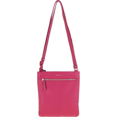 Ladies Hot Pink Leather Cross Body Bag