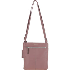 Ladies Blush Pink Leather Cross Body Bag