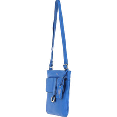 Ladies Ocean Blue Leather Cross Body Bag
