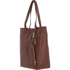 Ladies Cognac Leather Shopper Tote Bag & Detachable Clip Pouch