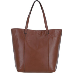 Ladies Cognac Leather Shopper Tote Bag & Detachable Clip Pouch