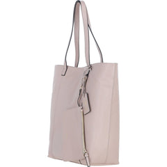 Ladies Beige Leather Shopper Tote Bag & Detachable Clip Pouch