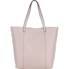 Ladies Beige Leather Shopper Tote Bag & Detachable Clip Pouch