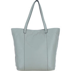 Ladies Sage Leather Shopper Tote Bag & Detachable Clip Pouch