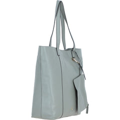 Ladies Sage Leather Shopper Tote Bag & Detachable Clip Pouch