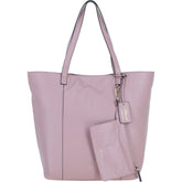 Ladies Rose Leather Shopper Tote Bag & Detachable Clip Pouch