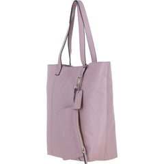 Ladies Rose Leather Shopper Tote Bag & Detachable Clip Pouch