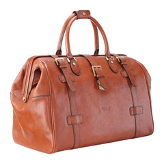 Deep Tan Leather Doctors Style Holdall