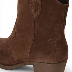 Tamaris - Women's Brown Suede Western Style Ankle Boots 25702-41
