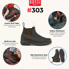 Rossi - 303 Endura Dark Brown Leather Chelsea Boots