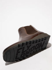 Fly London - SALV Women's Brown Leather Wedge Chelsea Boots