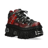 NEW ROCK - M-WALL106N-C17 Urban Red Leather Platform Boots