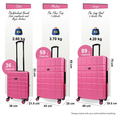 Coker Set of 3 Soft Shell Pink Suitcases