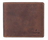 Cactus Buff Brown Leather Basic Wallet with RFID