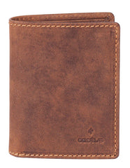 Cactus Buff Brown Leather Card, Note & ID Wallet with RFID