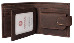 Cactus Buff Brown Leather Large Tab Wallet with RFID