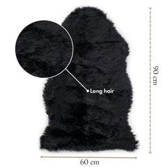 Silky Soft Black Genuine Sheepskin Rug