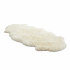 Large Silky Soft Light Beige Genuine Sheepskin Rug