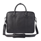 Black Vintage Leather Laptop Messenger Briefcase With Detachable Shoulder Strap
