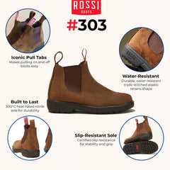 Rossi - 303 Endura Rustic Brown Suede Chelsea Boots