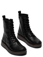 Fly London - RAMI043 Women's Black Leather Lace Up Ankle Boots