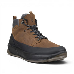 Ecco - Men's Camel & Black Leather Waterproof Hiking Boots: Byway 2.0