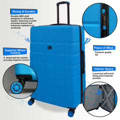 Coker Large Soft Shell Blue Suitcase