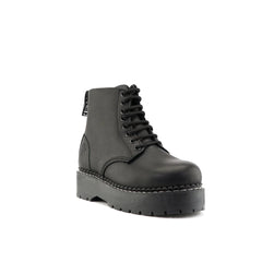 Grinders - Charlie ACS Black Leather Lace Up Ankle Boots