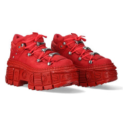 NEW ROCK - M-106WALL-C13 Red Leather Platform Boots