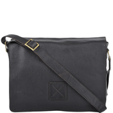 Tumble Brown Leather Flap Over Messenger Bag