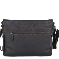 Tumble Brown Leather Flap Over Messenger Bag