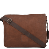 Tan Leather Flap Over Messenger Bag