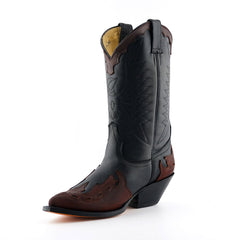 Grinders - Arizona Hi Black and Brown Leather Cowboy / Western  Style Boots