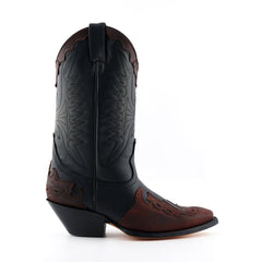 Grinders - Arizona Hi Black and Brown Leather Cowboy / Western  Style Boots