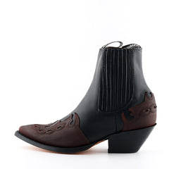 Grinders - Arizona Lo Black and Brown Leather Cowboy / Western Style Boots