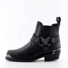 Grinders - Eagle Lo Black Leather Cowboy / Western Style Boots