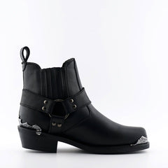 Grinders - Eagle Lo Black Leather Cowboy / Western Style Boots