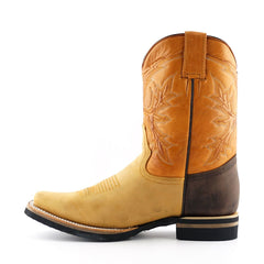 Grinders - El Paso-Tan and Brown Leather Cowboy / Western Style Boots
