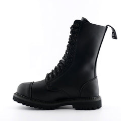 Grinders - Herald Black Leather Unisex Military Style Boots