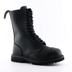 Grinders - Herald Black Leather Unisex Military Style Boots