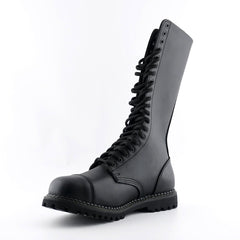 Grinders - King CS Black Leather Steel Toe Unisex Military Style Boots