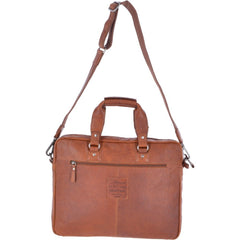 Vintage Tan Large Leather Laptop Bag