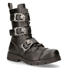 Vegan NEW ROCK - RANGER013MT-V1 - Black Vegan Leather Boots