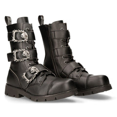 Vegan NEW ROCK - RANGER013MT-V1 - Black Vegan Leather Boots