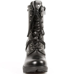 NEW ROCK - TR001-S1 Ladies Black Lace Up Boots